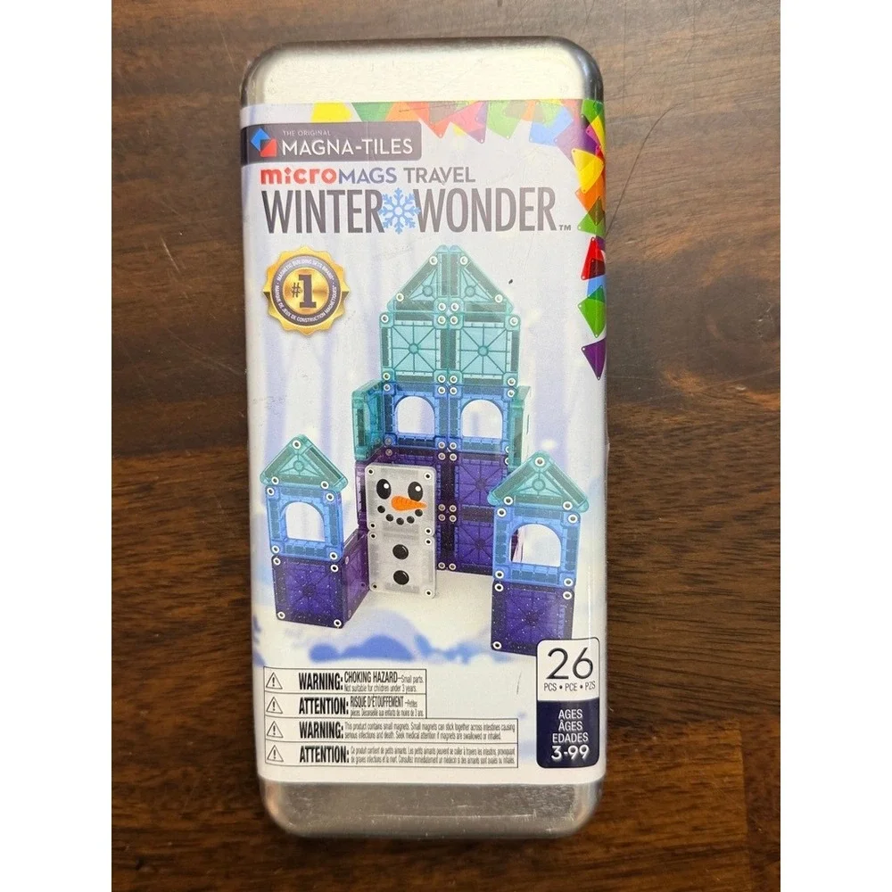 Magna-Tiles MicroMags‎ Travel Winter Wonder 26 Piece Building Set 254026WW
